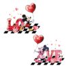 Disney Love Checkered Couple Valentine PNG Design