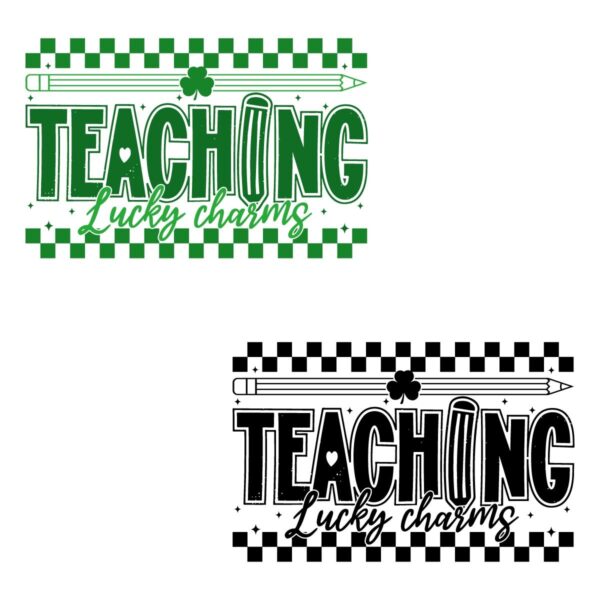 Teaching Lucky Charms Checkered PNG Design